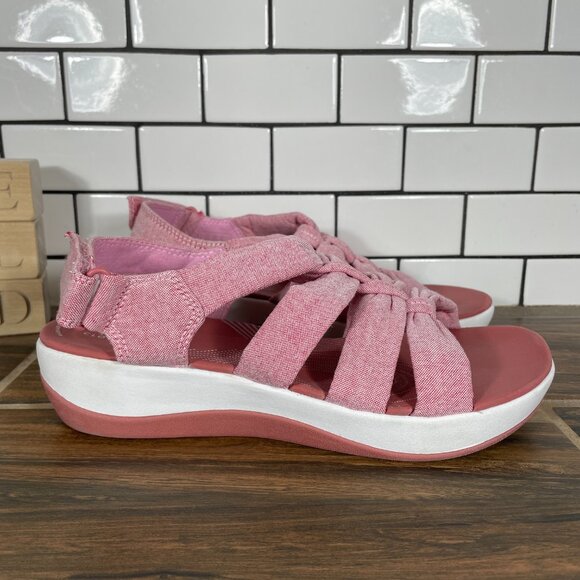 Clarks Arla Fern Womens Size 8 Wide Shoes Red Strappy Slingback Platform Sandal - Picture 3 of 12